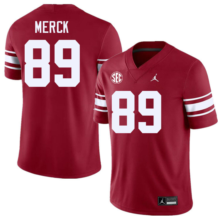 Men #89 Eli Merck Oklahoma Sooners 2024 SEC Conference College Football Jerseys-Throwback